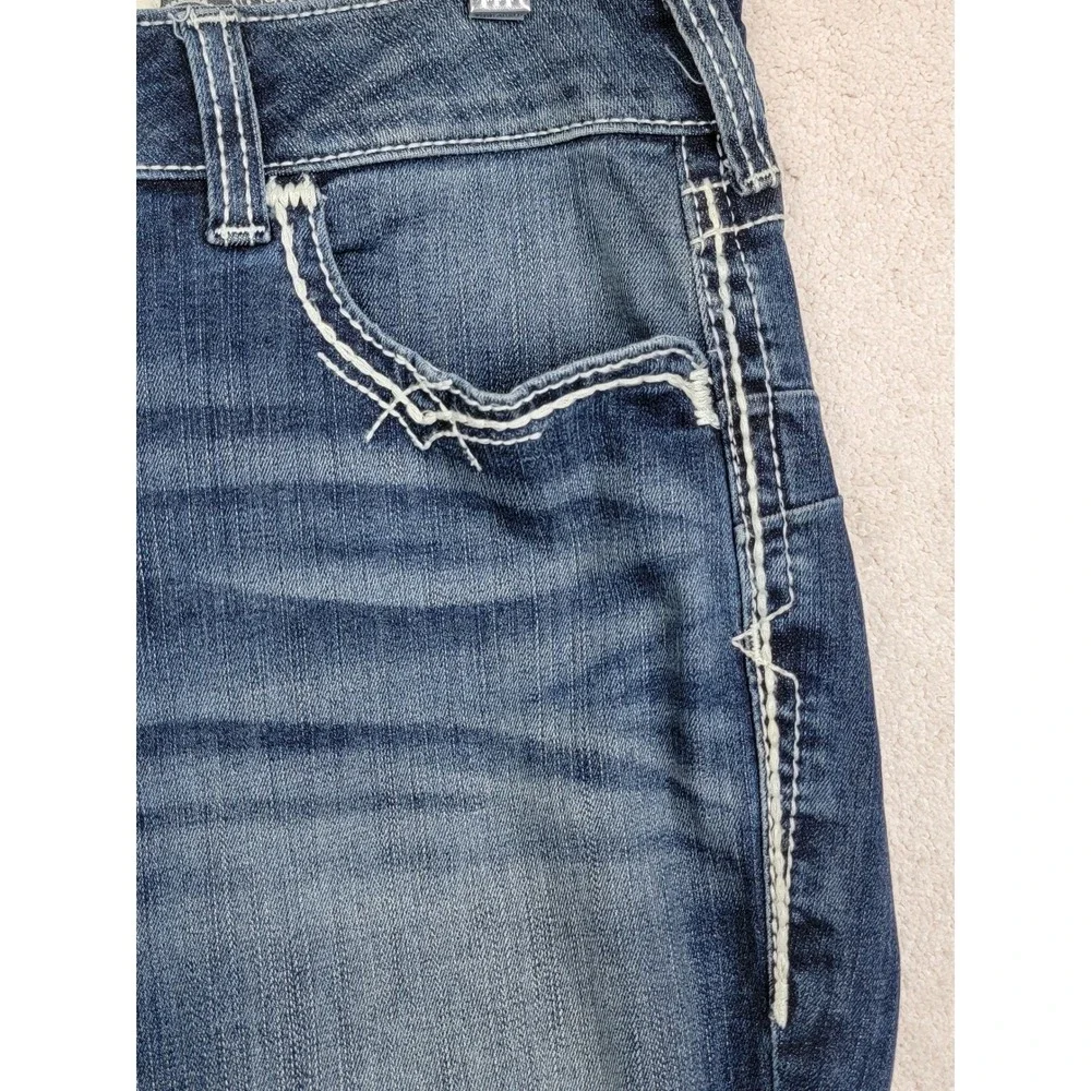 Ariat REAL Women's 32S Mid Rise Entwined Marine Bootcut Cowgirl Equestrian Jeans
